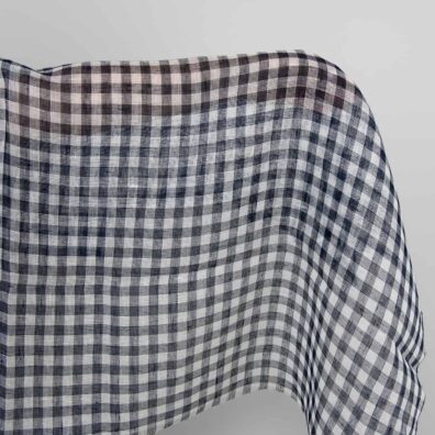 Leinenstoff in Schachbrett-Karo transparent