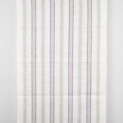 Leinenstoff violett-grau gestreift