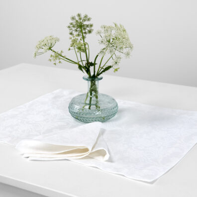 FLORA Halbleinen-Tischset schneeweiß