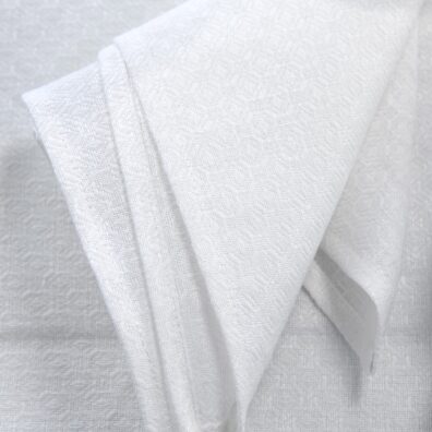 TONY Halbleinen-Serviette schneeweiß mit Diamantenmuster