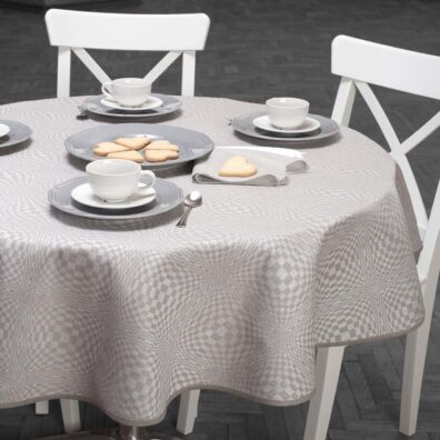 COSMOS runde (ovale) graue Tischdecke