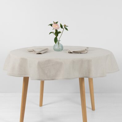 LUNA LAIT runde (ovale) beige Tischdecke