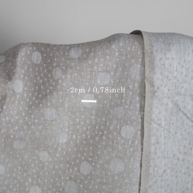 Leinenstoff naturgrau mit Punkten Jacquard zum Nähen von Kleidung und Heimtextilien geeignet