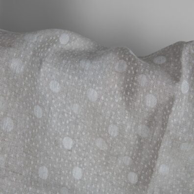 Leinenstoff naturgrau mit Punkten Jacquard