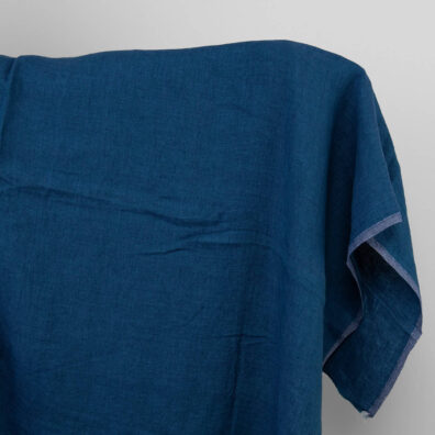 Leinenstoff vorgewaschen sattes Blau