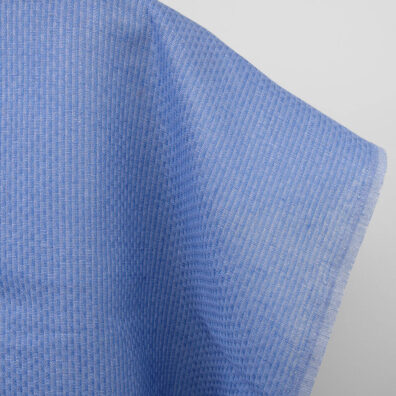Blauer gemusterter Leinenstoff zum Nähen von Kleidung und Heimtextilien geeignet
