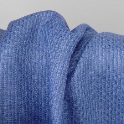Blauer gemusterter Leinenstoff 150cm breit