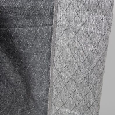 Blauer doppelseitiger Leinenstoff mit Diamantmuster zum Nähen von Kleidung und Heimtextilien