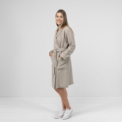 PIKE Damen Bademantel grau