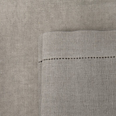 TANGO Leinentischdecke naturgrau mit Ajour-Muster