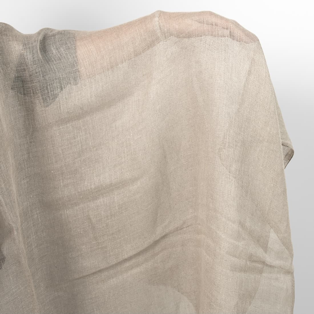 Leichter Leinenstoff in Naturgrau transparent