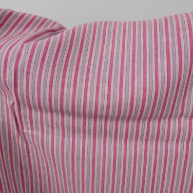 Leinenstoff lila-rosa gestreift