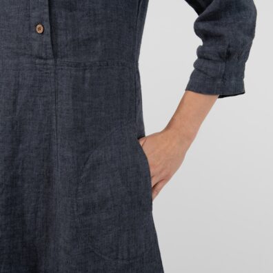 JULI Leinenkleid grau mit Taschen