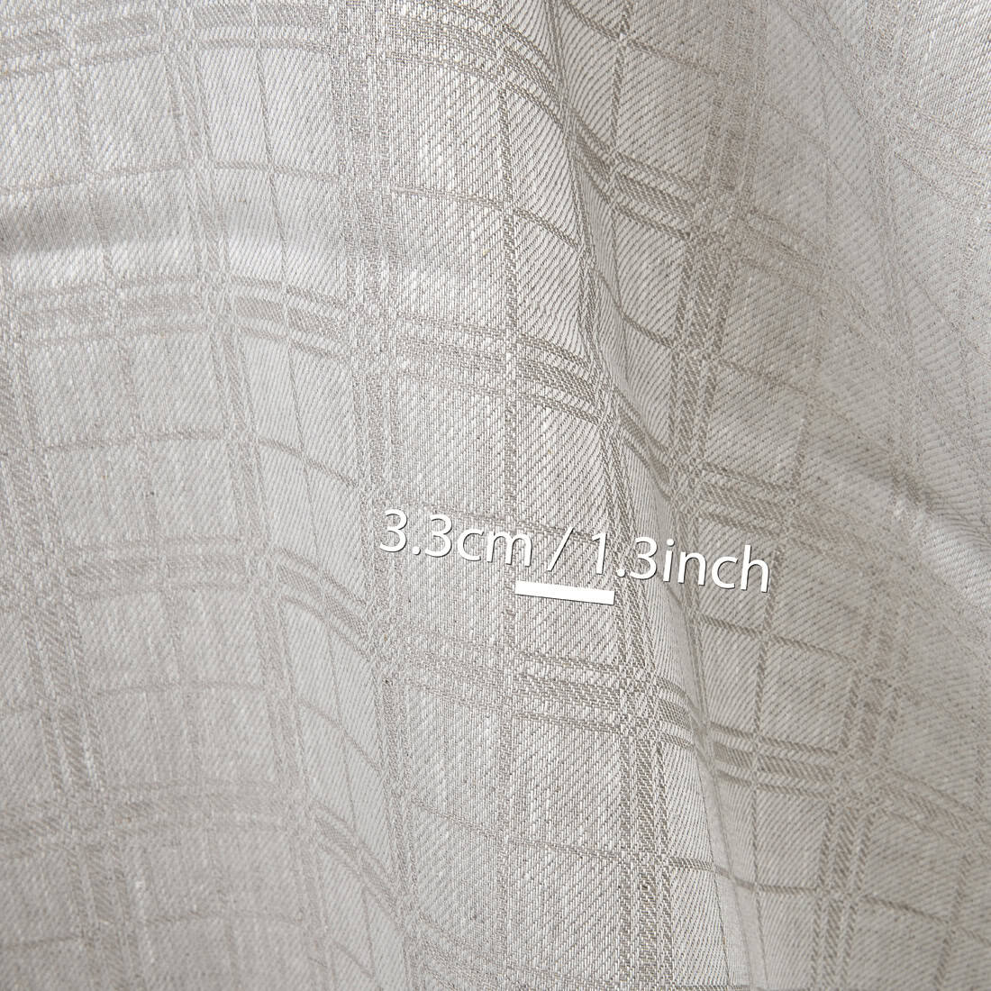 Leinenstoff in naturgrau-weißem rustikalem Motiv, 150cm breit