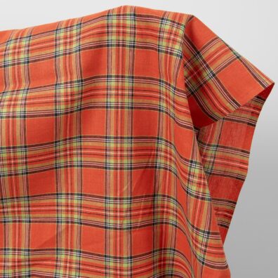 Halbleinen rot tartan kariert zum Nähen von Kleidung und Heimtextilien passend
