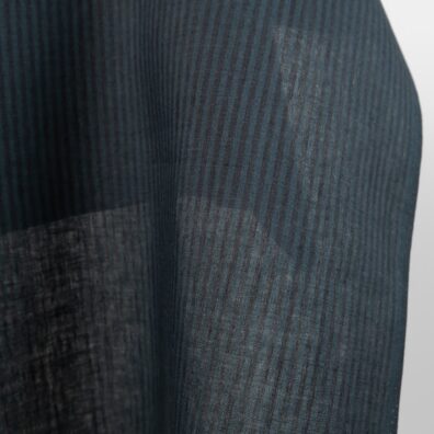 Leinenstoff dunkelblau-schwarz gestreift 150cm breit