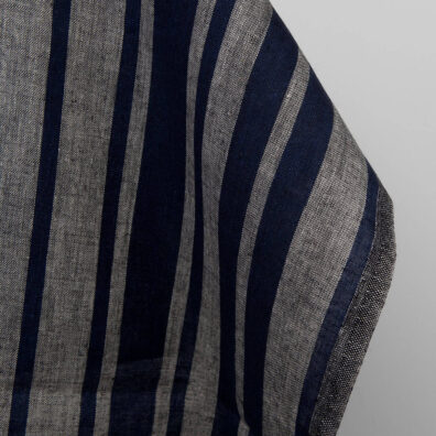 Leinenstoff dunkelblau-grau gestreift 150cm breit