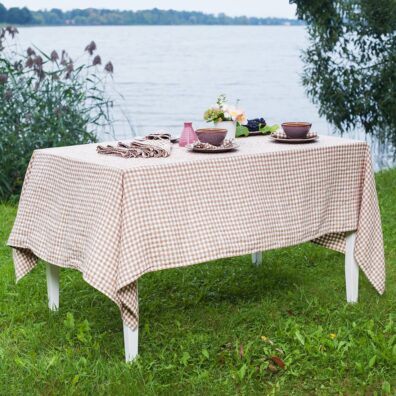 VICHY Tischdecke braun