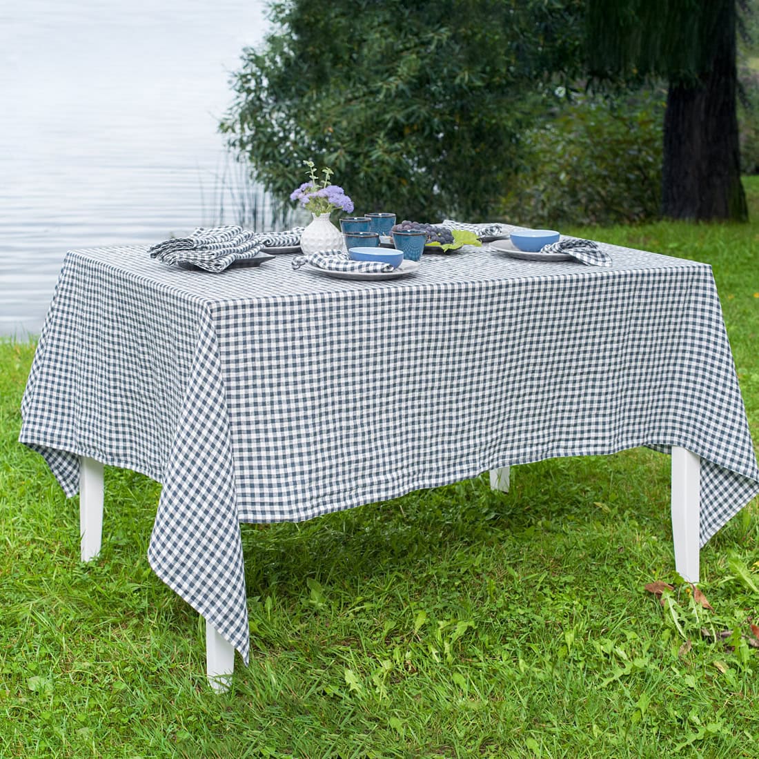 VICHY Tischdecke blau