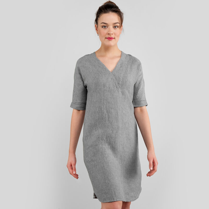 Graues Leinenkleid MONICA