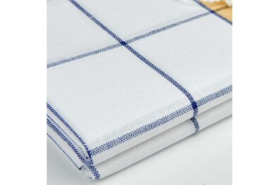Küchentücher-Set: weiß-blau-gelb.