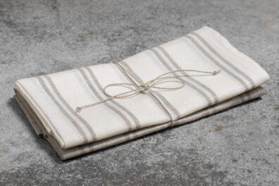 2 tlg. Leinen Küchentücher Set „Erfurt“ gestreift.