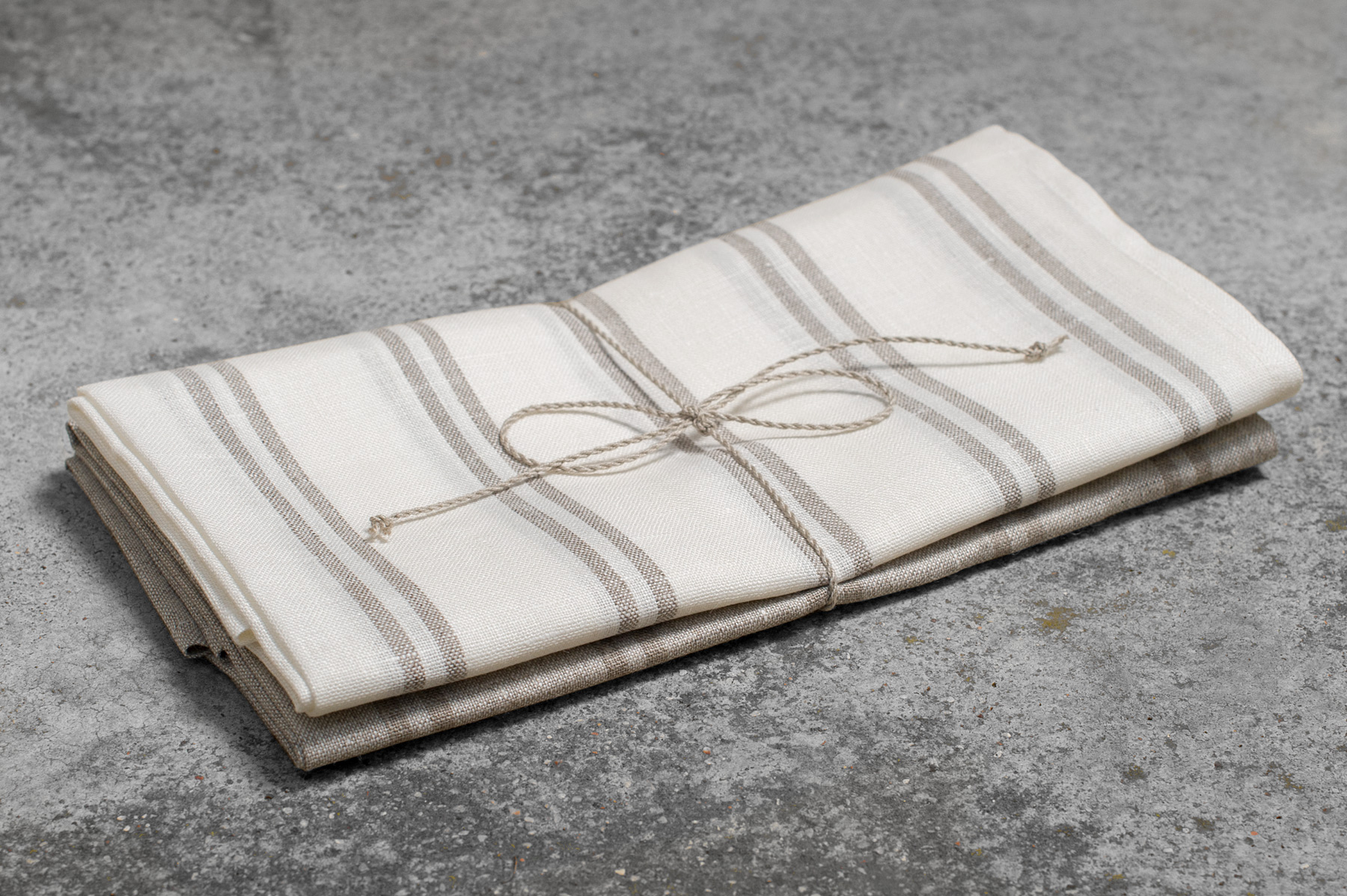 2 tlg. Leinen Küchentücher Set „Erfurt“ gestreift.