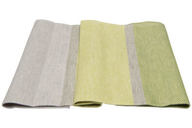 Dreifarbiges Halbleinen-Küchentuch.