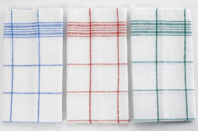 Küchentücher-Set, weiß-blau, rot, grün kariert.
