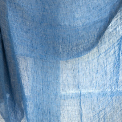 Leinenstoff, grau-blau, transparent, vorgewaschen, für Gardinen, Schals.