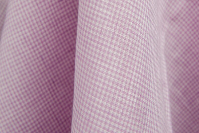 Leinenstoff klein lila und weiß kariert