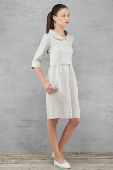 Leinenkleid hellgrau.