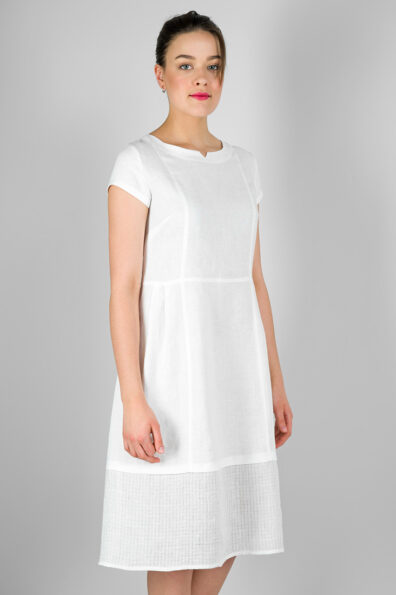 Weißes Leinenkleid „Madleen“