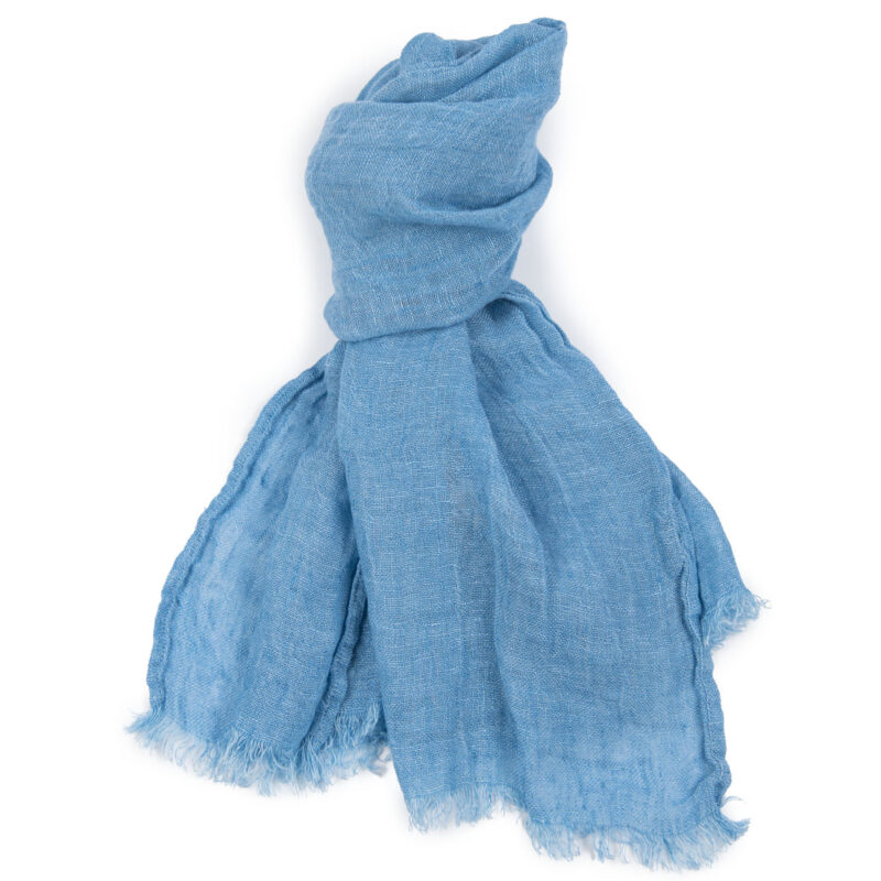 Leinenschal hellblau meliert.