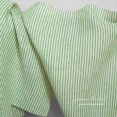Leinenstoff hellgrün gestreift