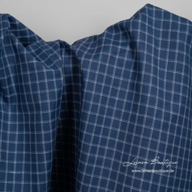 Halbleinen dunkelblau kariert
