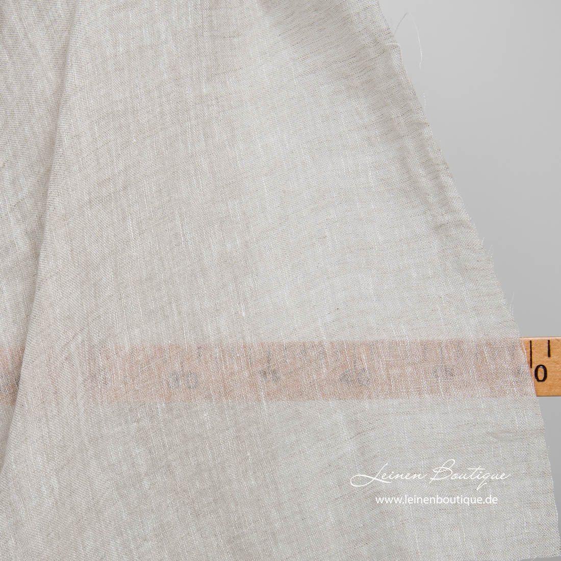 Beige Leinenstoff transparent, für Gardinen, Schals, Stola