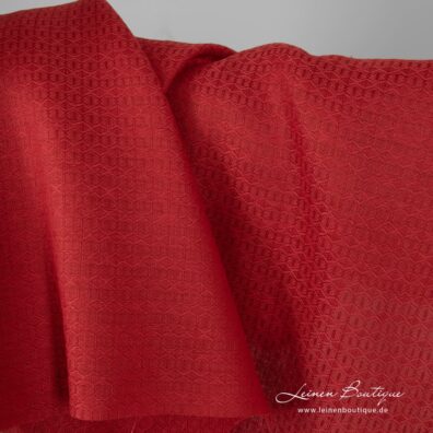 Roter dekorativer Leinen-Baumwollstoff zum Nähen von Bekleidung, Heimtextilien