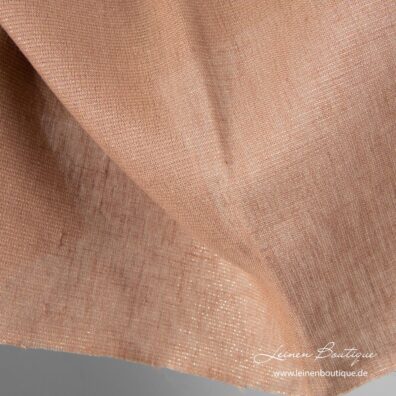 Brauner Leinenstoff mit eingewebten goldfarbenen Polyesterfäden, 180cm breit