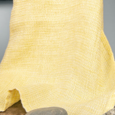 Hellgelbes reinleinen Waffelpikee Handtuch, 3 Größen im Angebot
