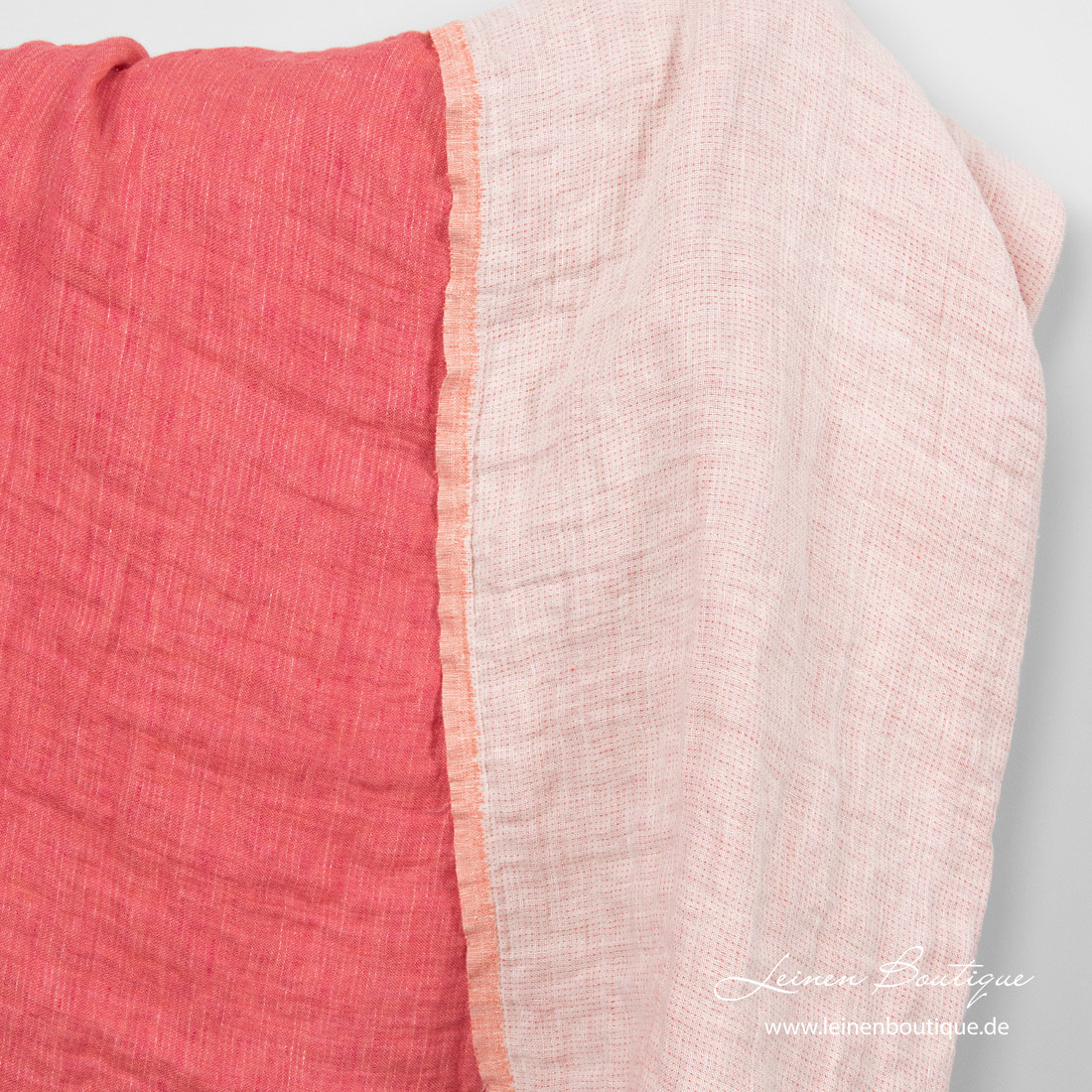 Leinenstoff, pink, beidseitig, vorgewaschen