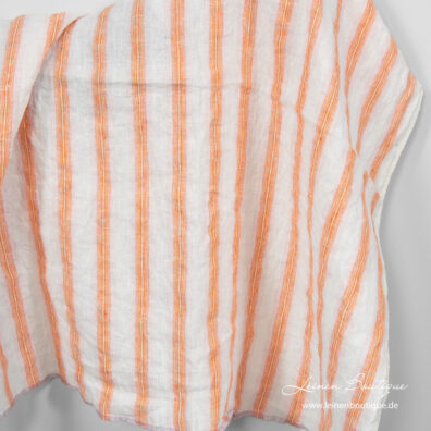 Leinenstoff mit orange Streifen, vorgewaschen