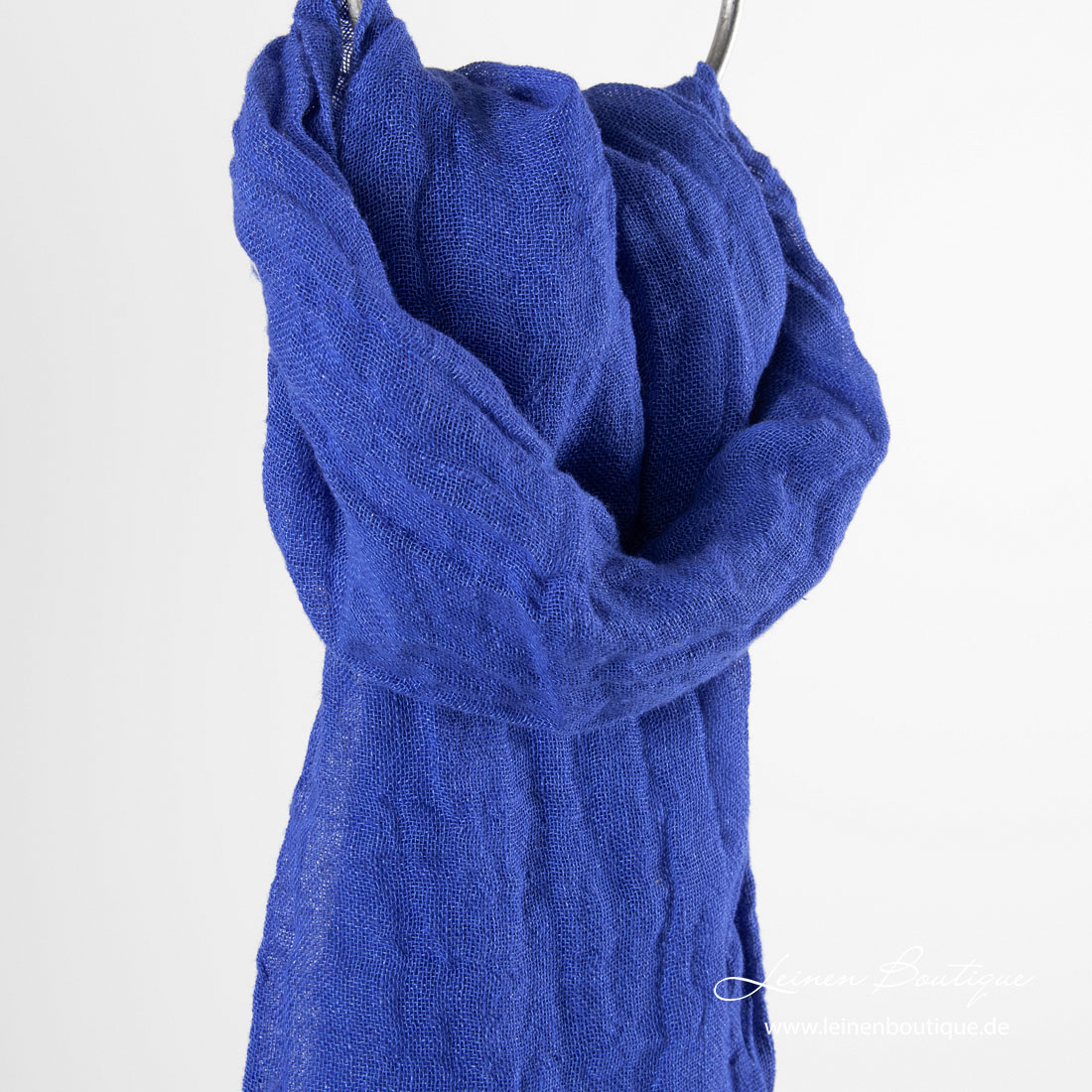 Leinenschal intensiv blau