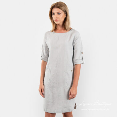 Hellgraues Leinenkleid