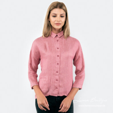 Rosa Leinenbluse