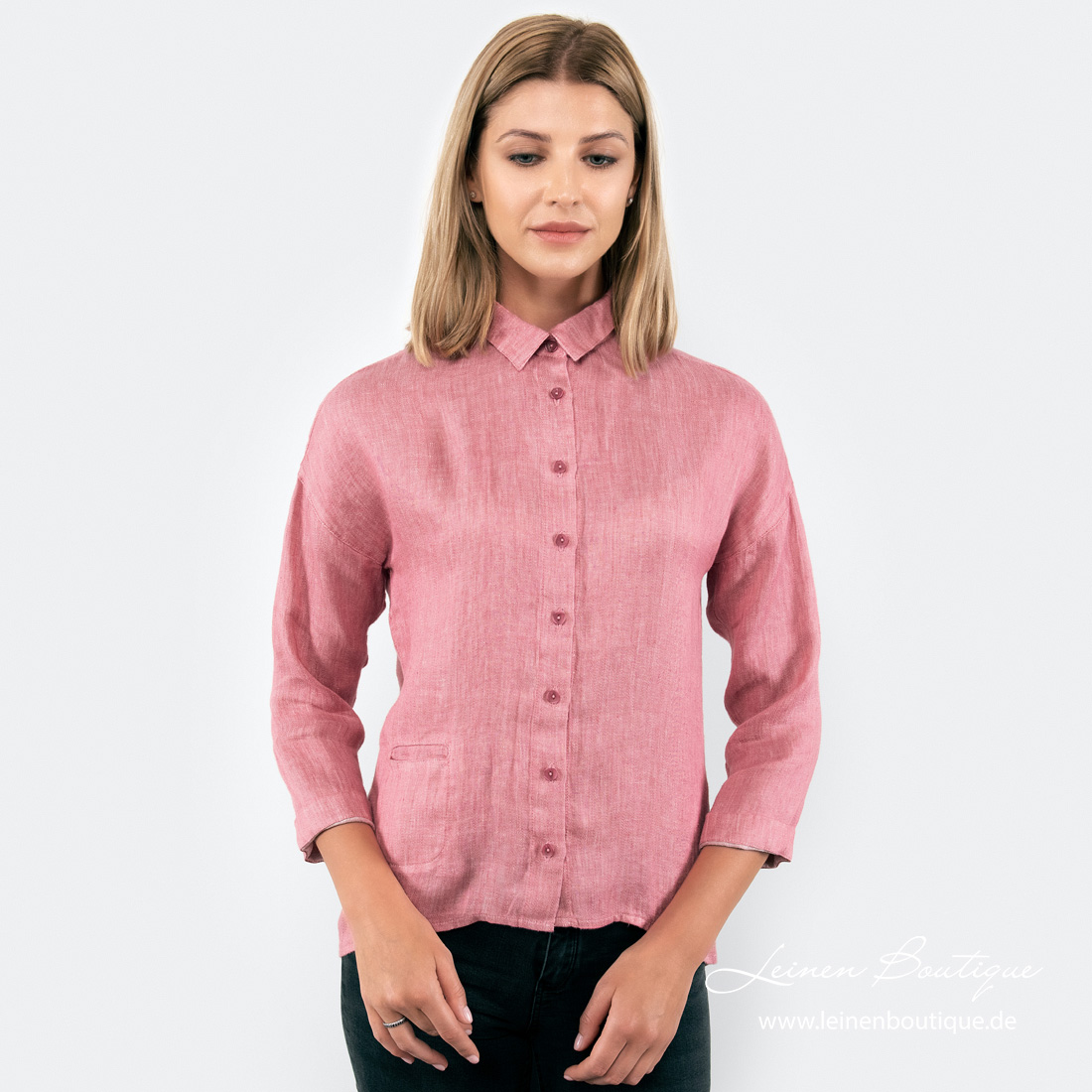 Rosa Leinenbluse