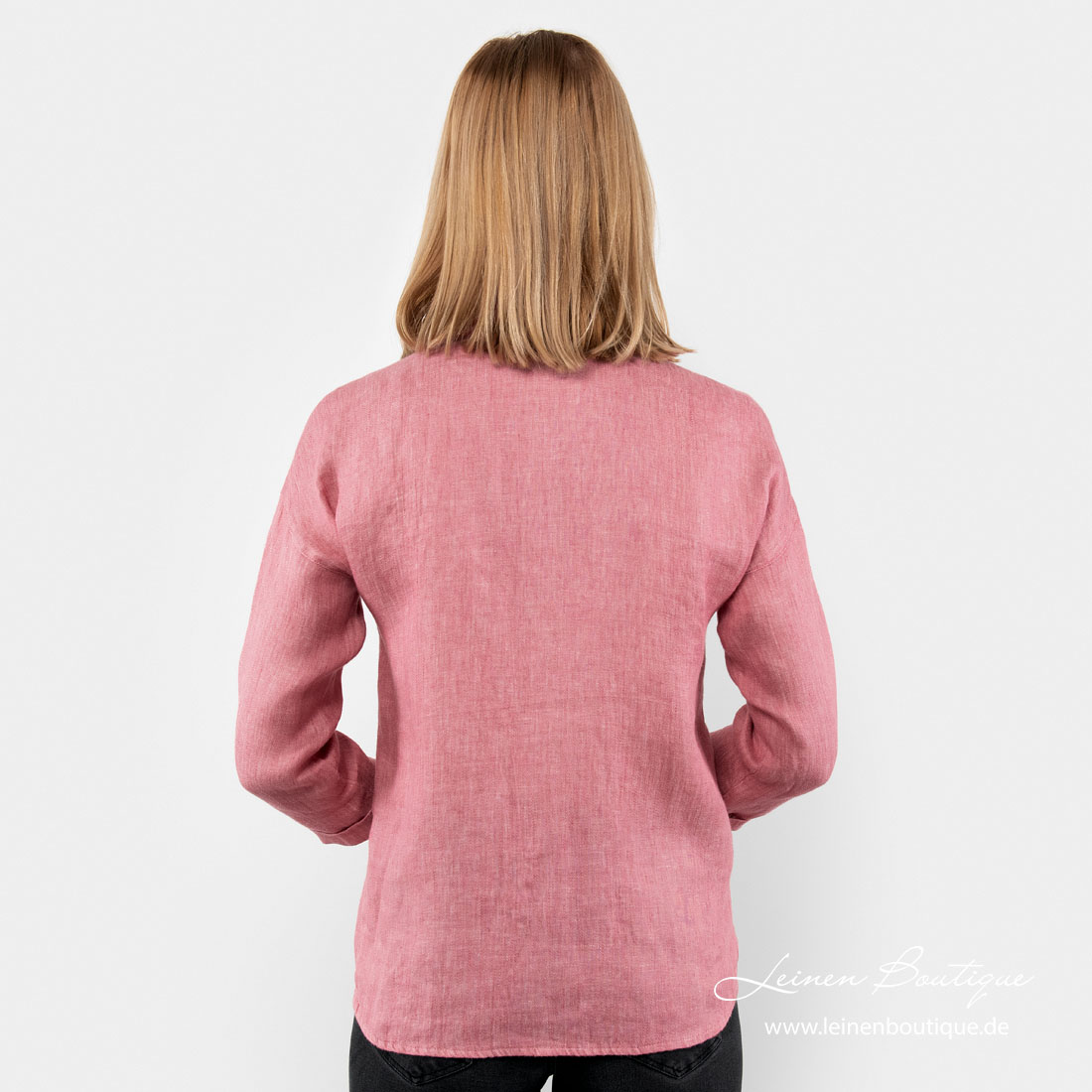 Rosa Leinenbluse, Rücken