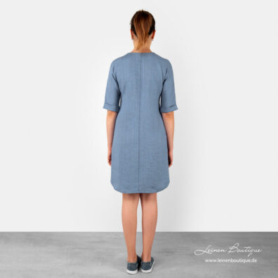 Blaues Leinenkleid, Rücken