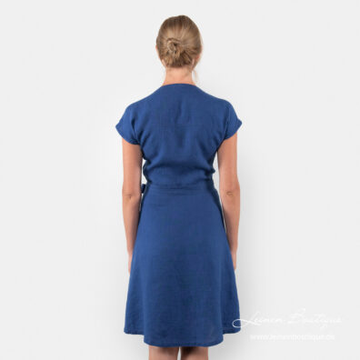 Blaues Leinenkleid, Rücken