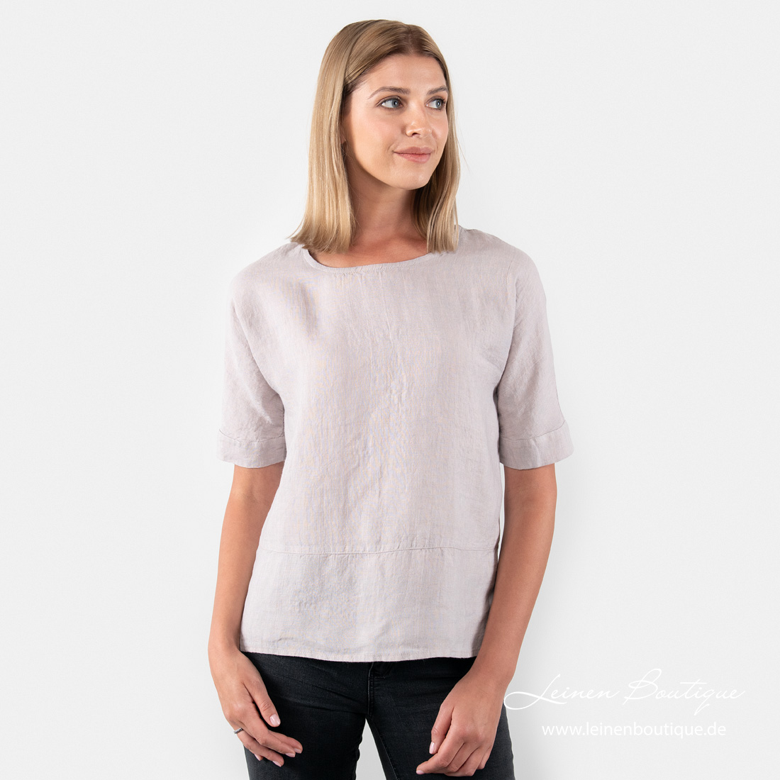 Leinenbluse graurosa